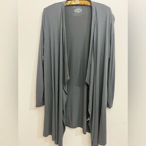 Faceplant Dream Swing Jacket Bamboo Open Waterfall Cardigan Earl Gray S/M